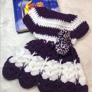 Purple Crochet Handmade Infant Dress Brand New